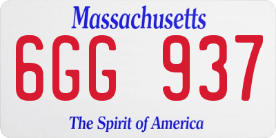 MA license plate 6GG937