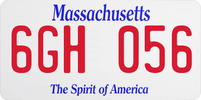MA license plate 6GH056