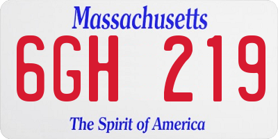 MA license plate 6GH219