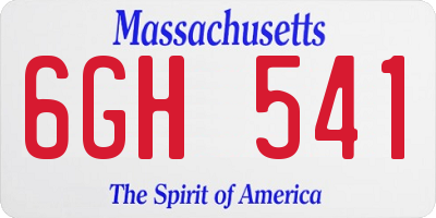 MA license plate 6GH541