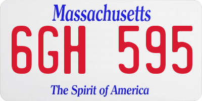 MA license plate 6GH595
