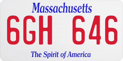 MA license plate 6GH646