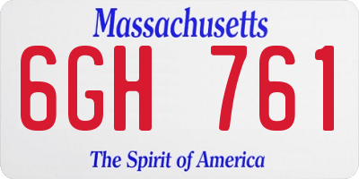 MA license plate 6GH761