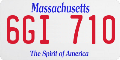 MA license plate 6GI710