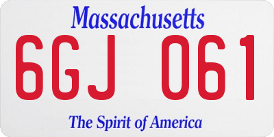 MA license plate 6GJ061