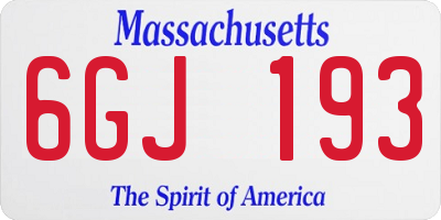 MA license plate 6GJ193