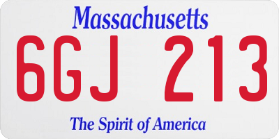 MA license plate 6GJ213