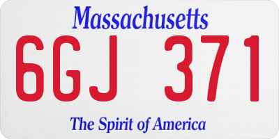 MA license plate 6GJ371