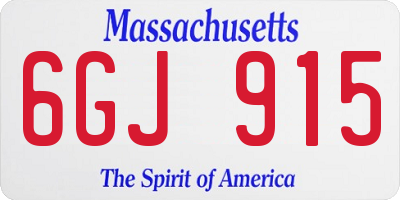 MA license plate 6GJ915