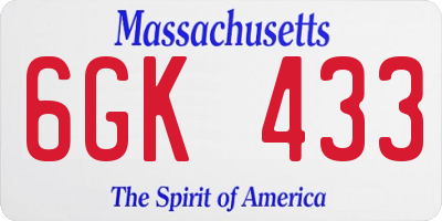 MA license plate 6GK433