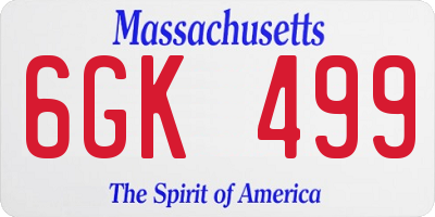 MA license plate 6GK499