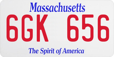 MA license plate 6GK656