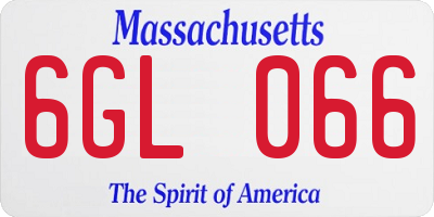 MA license plate 6GL066