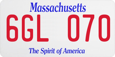 MA license plate 6GL070