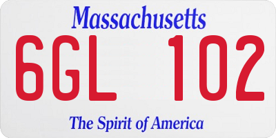 MA license plate 6GL102