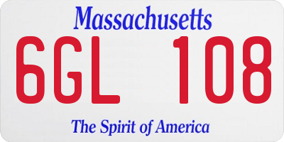 MA license plate 6GL108