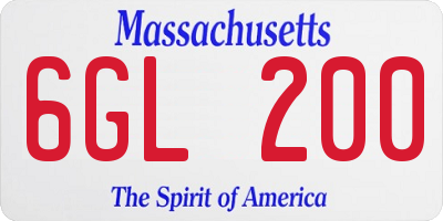 MA license plate 6GL200