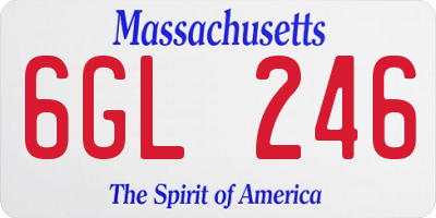 MA license plate 6GL246