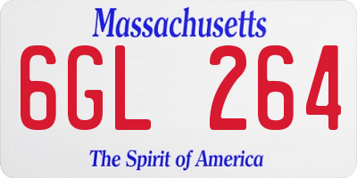 MA license plate 6GL264