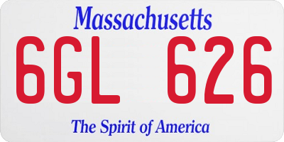 MA license plate 6GL626
