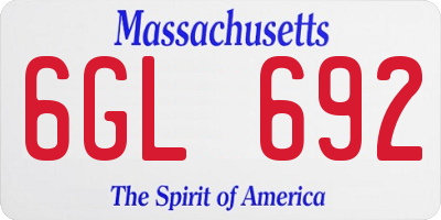 MA license plate 6GL692
