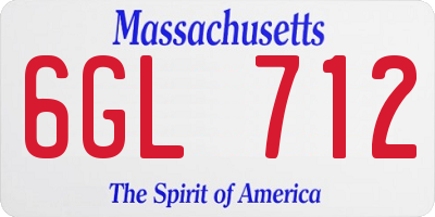 MA license plate 6GL712