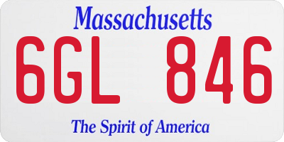 MA license plate 6GL846