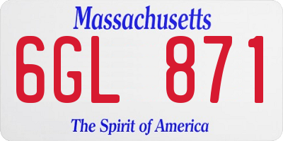 MA license plate 6GL871