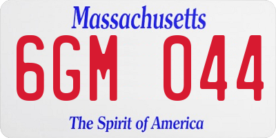 MA license plate 6GM044