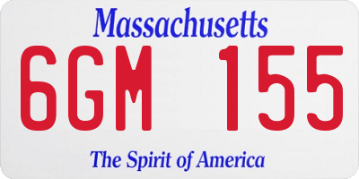 MA license plate 6GM155