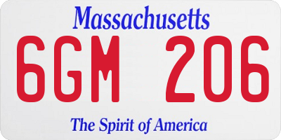 MA license plate 6GM206