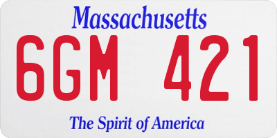 MA license plate 6GM421