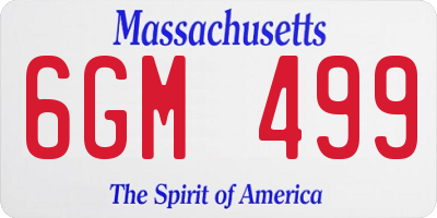 MA license plate 6GM499