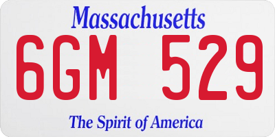 MA license plate 6GM529