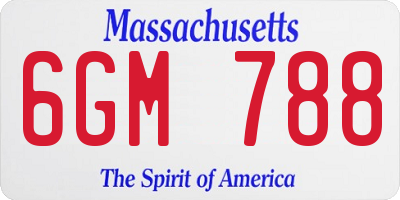 MA license plate 6GM788