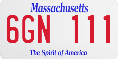 MA license plate 6GN111