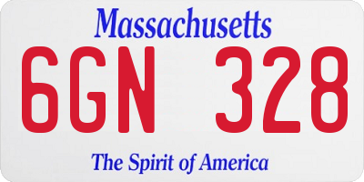 MA license plate 6GN328