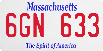 MA license plate 6GN633