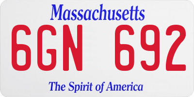 MA license plate 6GN692