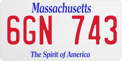 MA license plate 6GN743