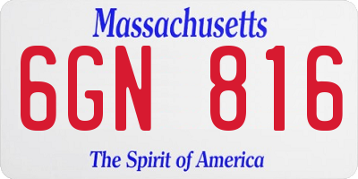 MA license plate 6GN816