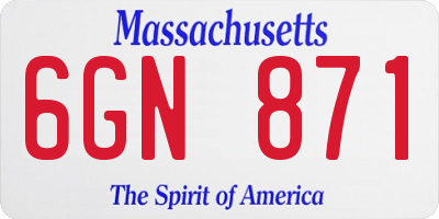 MA license plate 6GN871