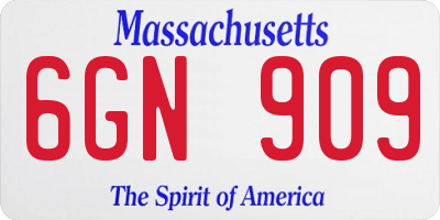 MA license plate 6GN909