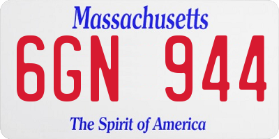 MA license plate 6GN944