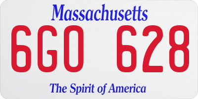 MA license plate 6GO628