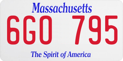 MA license plate 6GO795