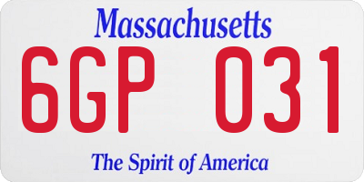 MA license plate 6GP031