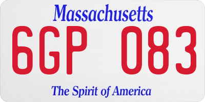 MA license plate 6GP083