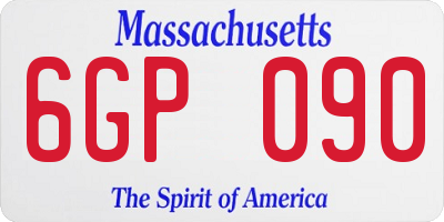 MA license plate 6GP090