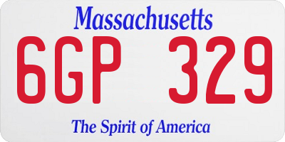MA license plate 6GP329